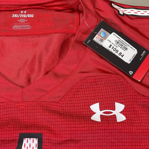 Maryland Terrapins NCAA Under Armour Red Jersey. - Picture 3 of 4